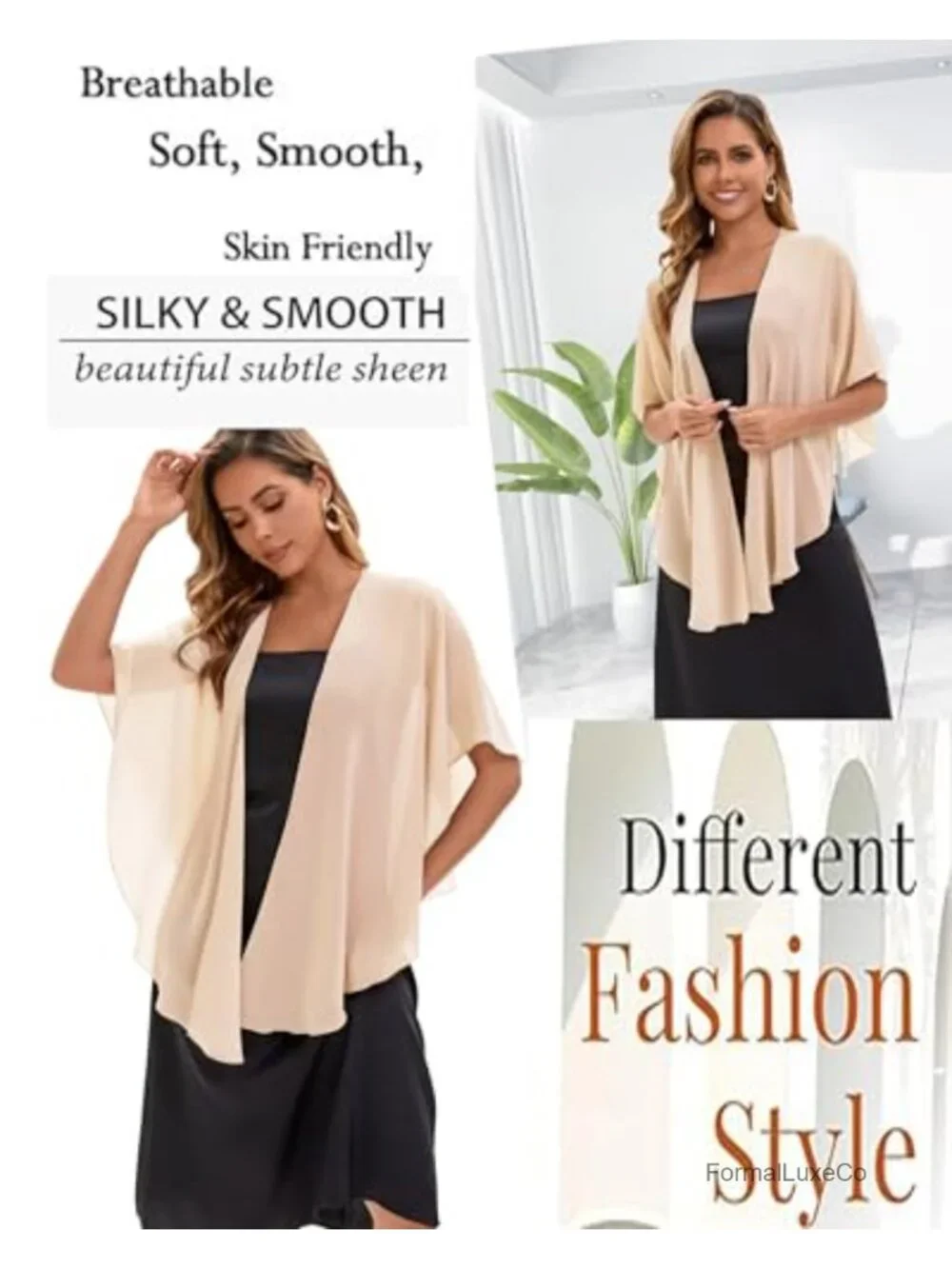 Chiffon Shawl Evening Scarf Wraps for Women Wedding Party Bridal Cover Up